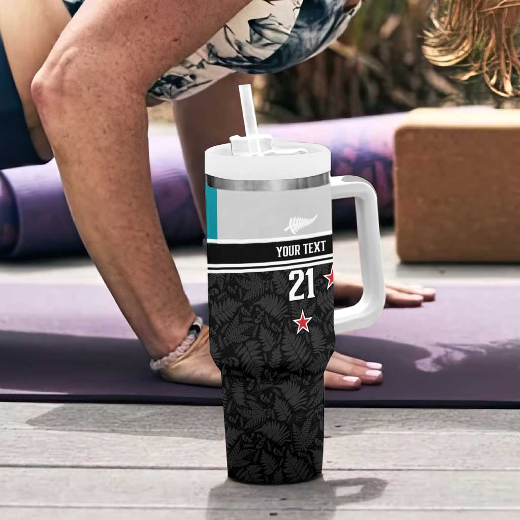 Custom NZ Cricket Pride Tumbler With Handle Silver Fern Fan Supporter Apparel LT9 - Polynesian Pride