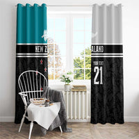 Custom NZ Cricket Pride Window Curtain Silver Fern Fan Supporter Apparel - Polynesian Pride