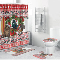 New Zealand Animal Christmas Bathroom Set Maori Inspired Kowhaiwhai Patterns LT9 Bathroom Set (4 pcs) Red - Polynesian Pride