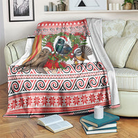New Zealand Animal Christmas Blanket Maori Inspired Kowhaiwhai Patterns LT9 Red - Polynesian Pride