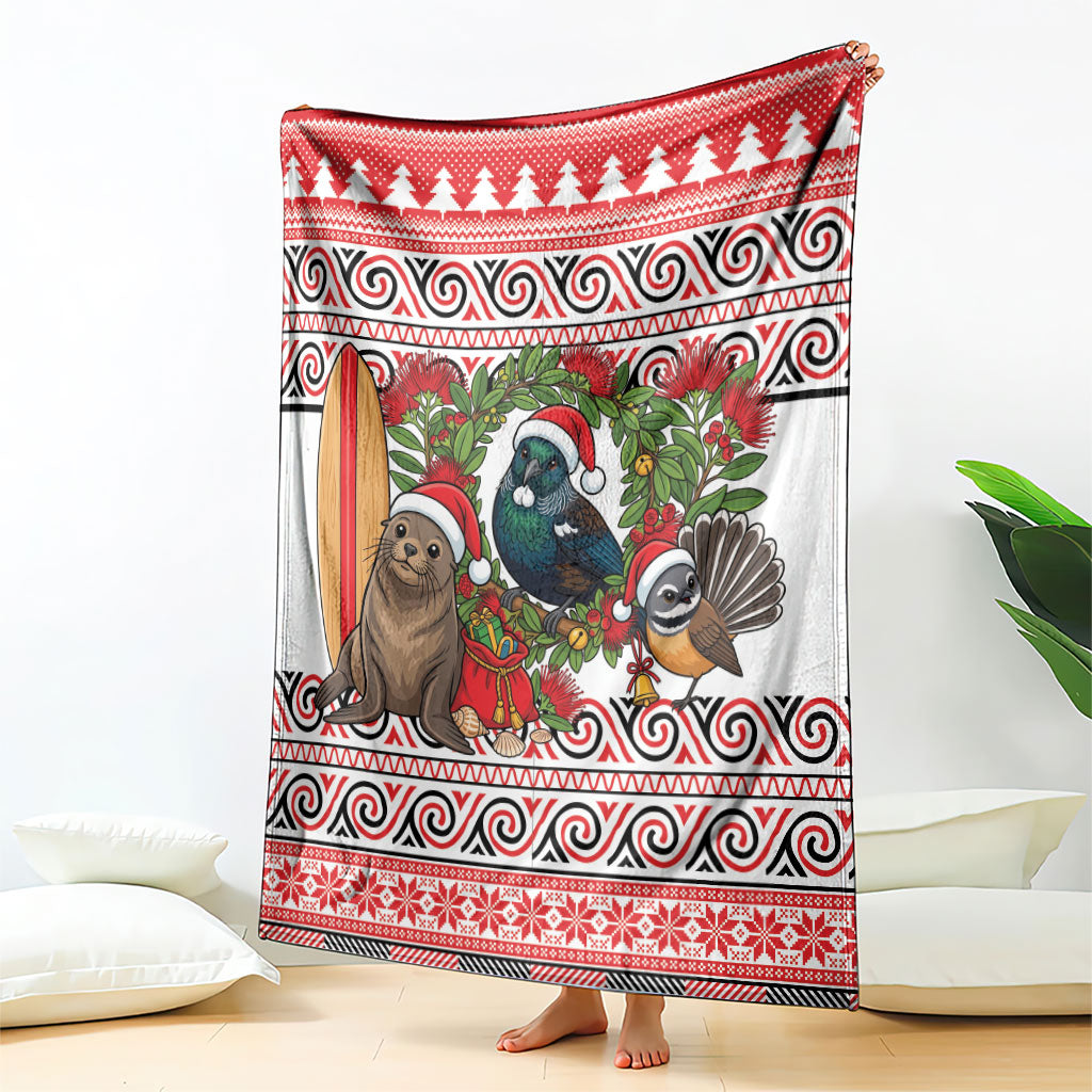 New Zealand Animal Christmas Blanket Maori Inspired Kowhaiwhai Patterns LT9 - Polynesian Pride