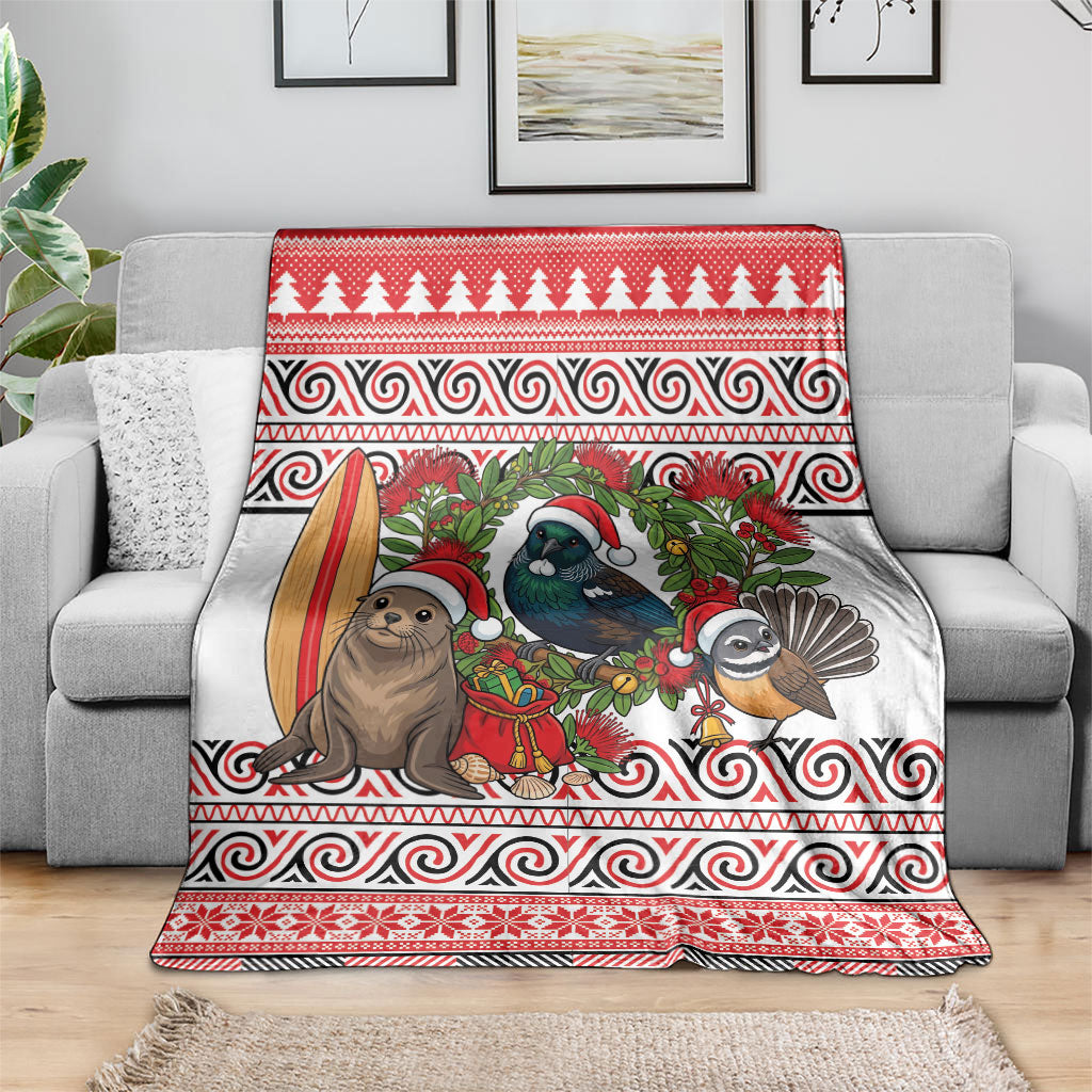 New Zealand Animal Christmas Blanket Maori Inspired Kowhaiwhai Patterns LT9 - Polynesian Pride