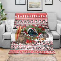 New Zealand Animal Christmas Blanket Maori Inspired Kowhaiwhai Patterns LT9 - Polynesian Pride