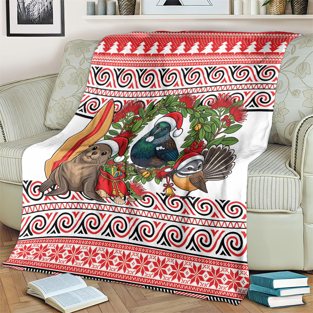 New Zealand Animal Christmas Blanket Maori Inspired Kowhaiwhai Patterns LT9 - Polynesian Pride