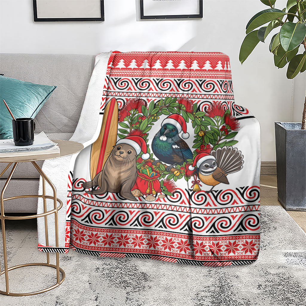New Zealand Animal Christmas Blanket Maori Inspired Kowhaiwhai Patterns LT9 - Polynesian Pride