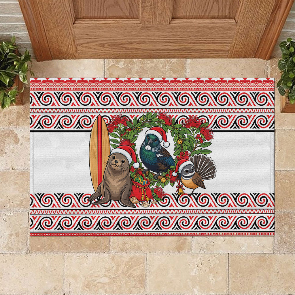 New Zealand Animal Christmas Rubber Doormat Maori Inspired Kowhaiwhai Patterns LT9 Red - Polynesian Pride