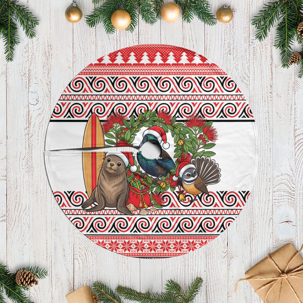 New Zealand Animal Christmas Tree Skirt Maori Inspired Kowhaiwhai Patterns
