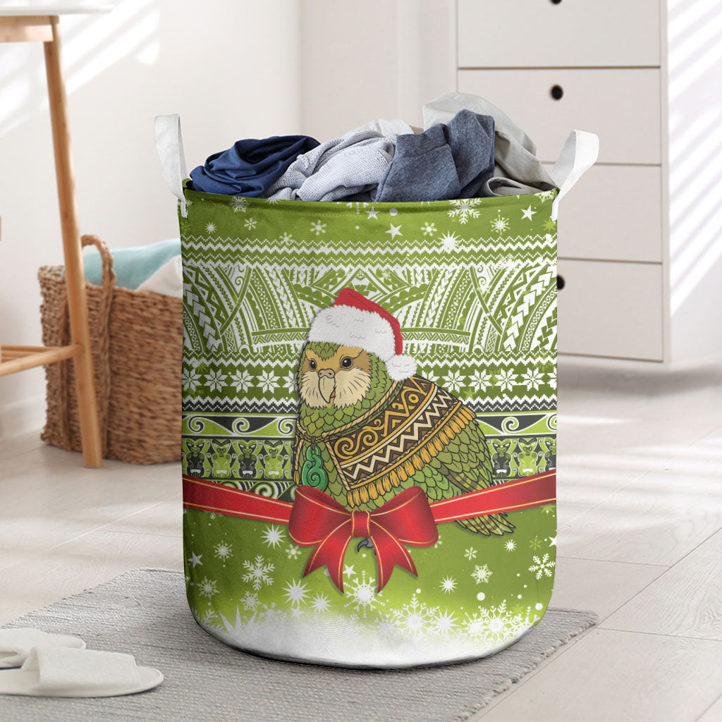 New Zealand Kakapo Christmas Laundry Basket Maori Inspired Knitted Patterns