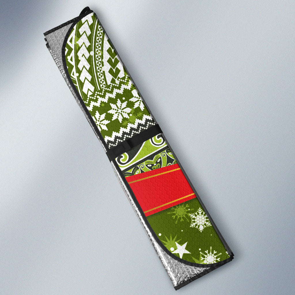 New Zealand Kakapo Christmas Auto Sun Shade Maori Inspired Knitted Patterns LT9 - Polynesian Pride