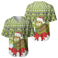 New Zealand Kakapo Christmas Baseball Jersey Maori Inspired Knitted Patterns LT9 - Polynesian Pride