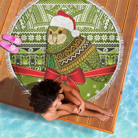 New Zealand Kakapo Christmas Beach Blanket Maori Inspired Knitted Patterns LT9 - Polynesian Pride