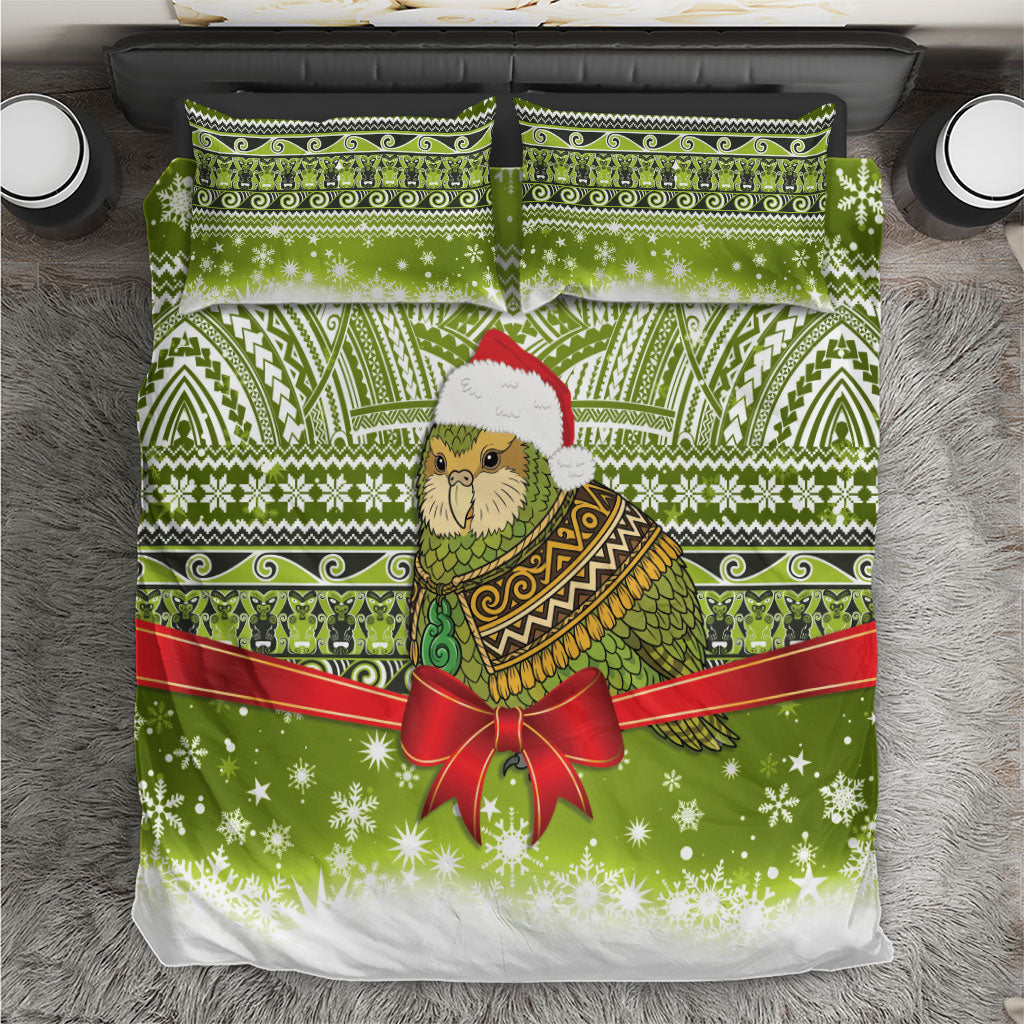 New Zealand Kakapo Christmas Bedding Set Maori Inspired Knitted Patterns