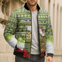 New Zealand Kakapo Christmas Bomber Puffer Jacket Maori Inspired Knitted Patterns LT9 - Polynesian Pride