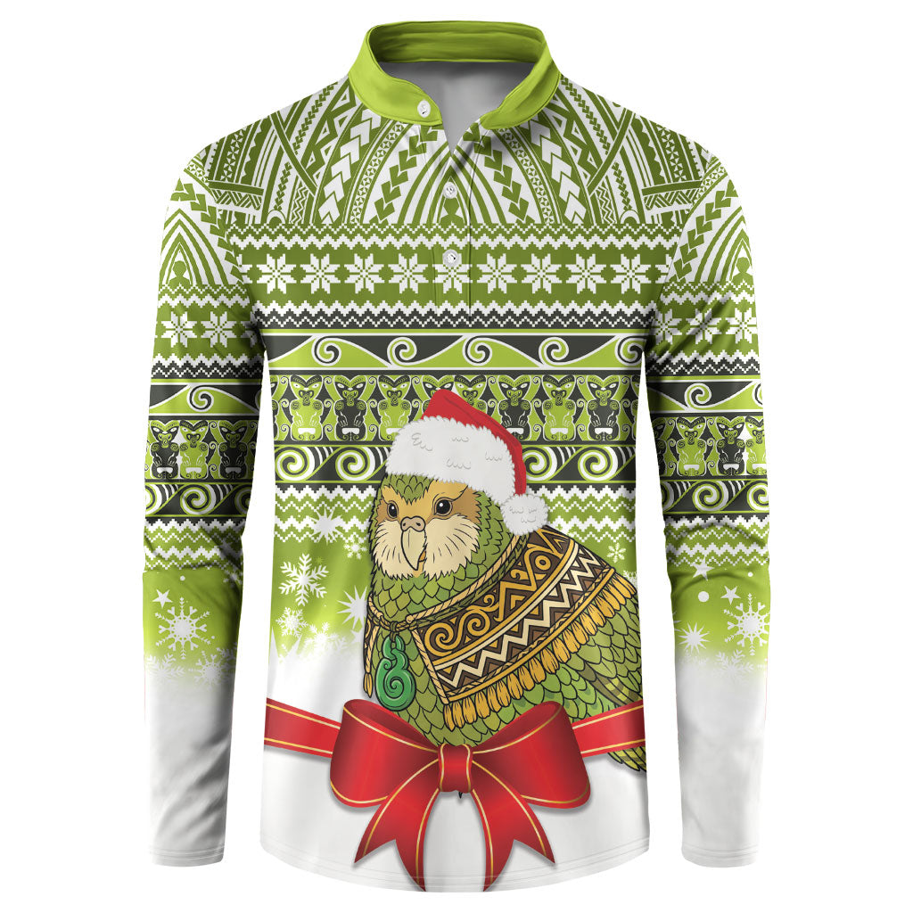 New Zealand Kakapo Christmas Button Sweatshirt Maori Inspired Knitted Patterns