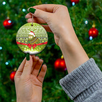 New Zealand Kakapo Christmas Ceramic Ornament Maori Inspired Knitted Patterns LT9 - Polynesian Pride