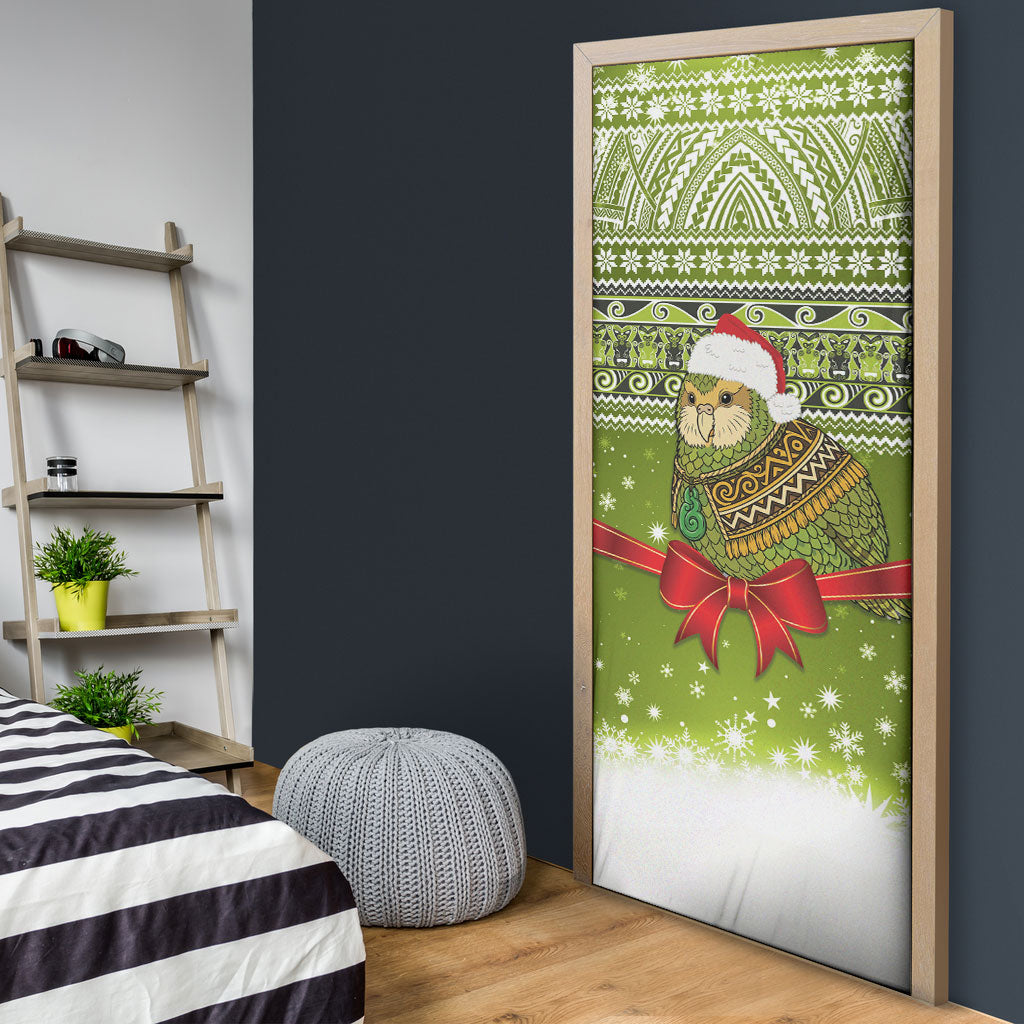 New Zealand Kakapo Christmas Door Cover Maori Inspired Knitted Patterns LT9 - Polynesian Pride