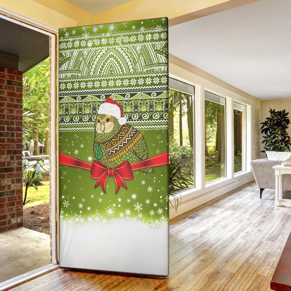 New Zealand Kakapo Christmas Door Cover Maori Inspired Knitted Patterns LT9 - Polynesian Pride
