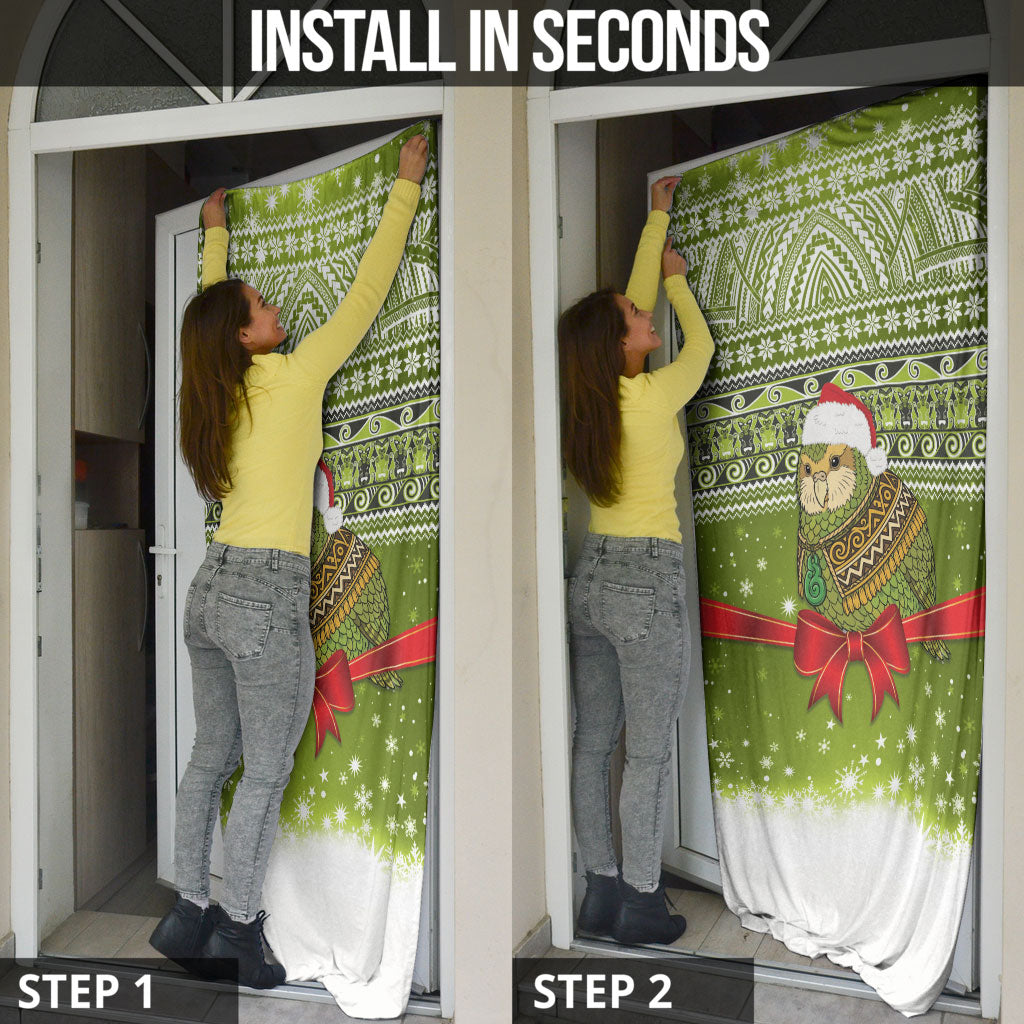 New Zealand Kakapo Christmas Door Cover Maori Inspired Knitted Patterns LT9 - Polynesian Pride