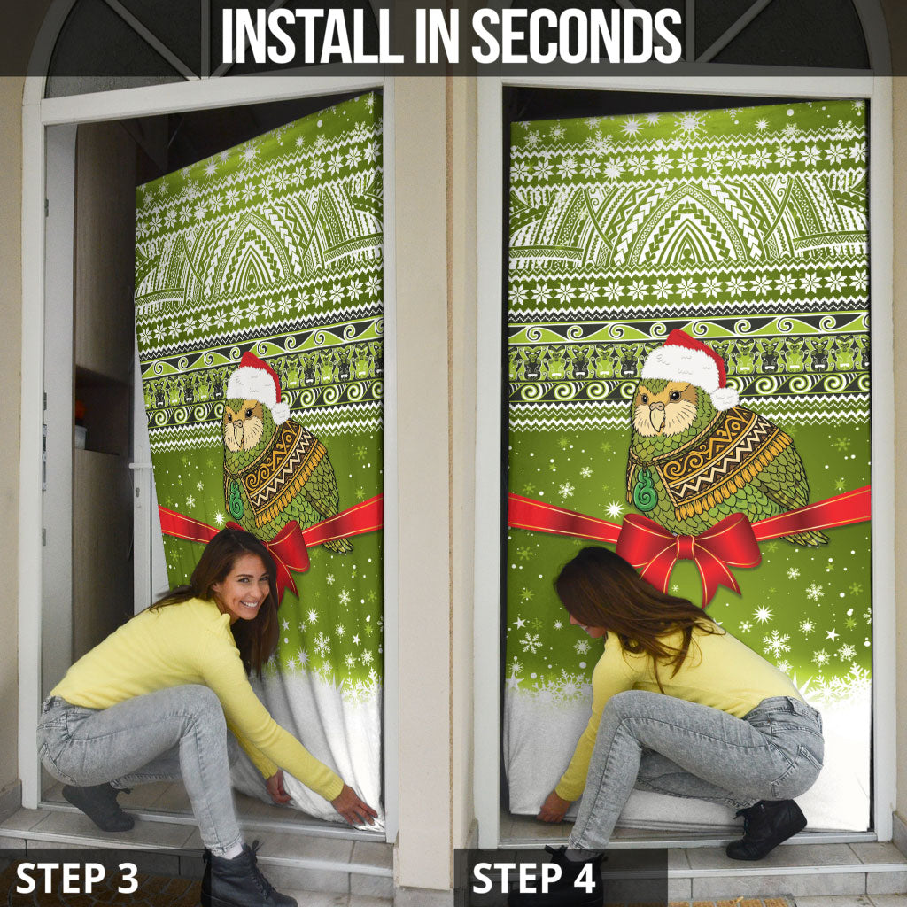 New Zealand Kakapo Christmas Door Cover Maori Inspired Knitted Patterns LT9 - Polynesian Pride