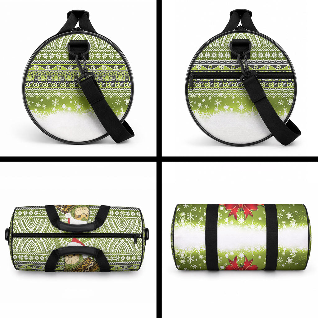 New Zealand Kakapo Christmas Duffle Bag Maori Inspired Knitted Patterns LT9 - Polynesian Pride