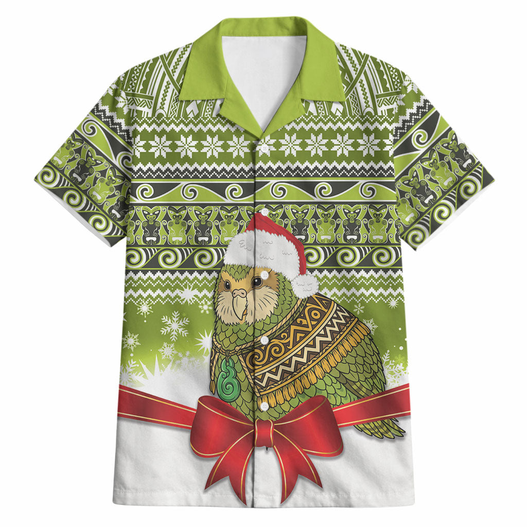 New Zealand Kakapo Christmas Hawaiian Shirt Maori Inspired Knitted Patterns LT9 Green - Polynesian Pride