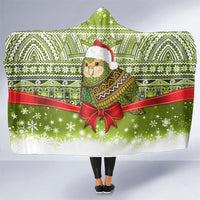 New Zealand Kakapo Christmas Hooded Blanket Maori Inspired Knitted Patterns LT9 One Size Green - Polynesian Pride
