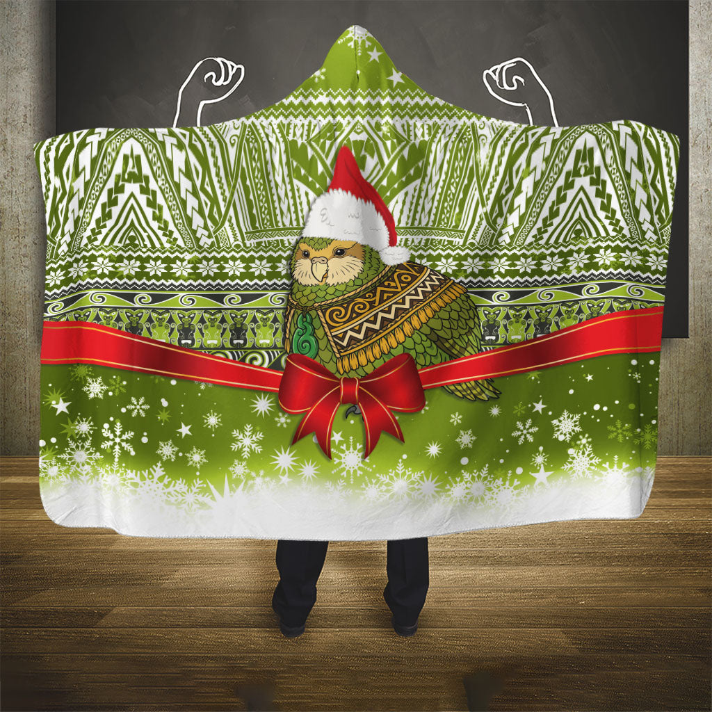 New Zealand Kakapo Christmas Hooded Blanket Maori Inspired Knitted Patterns LT9 - Polynesian Pride