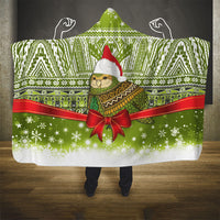 New Zealand Kakapo Christmas Hooded Blanket Maori Inspired Knitted Patterns LT9 - Polynesian Pride