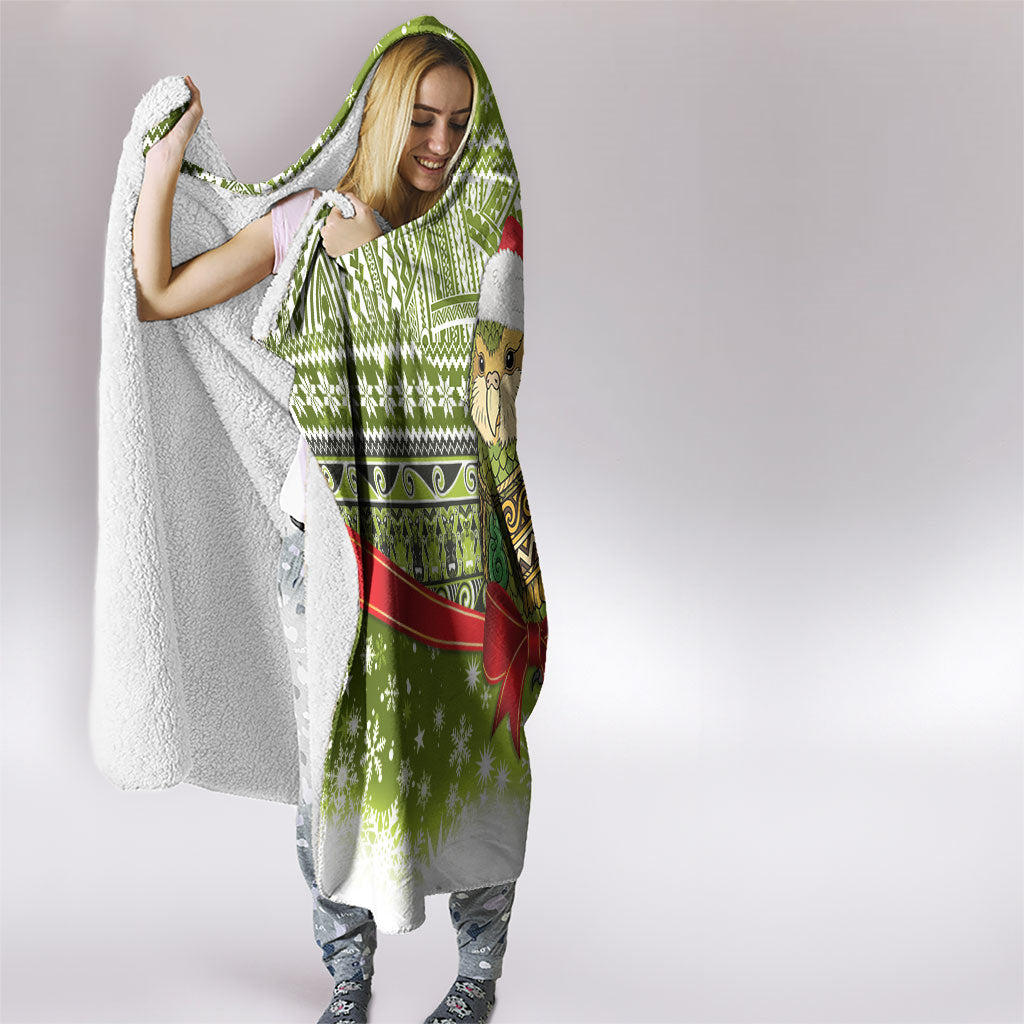 New Zealand Kakapo Christmas Hooded Blanket Maori Inspired Knitted Patterns LT9 - Polynesian Pride