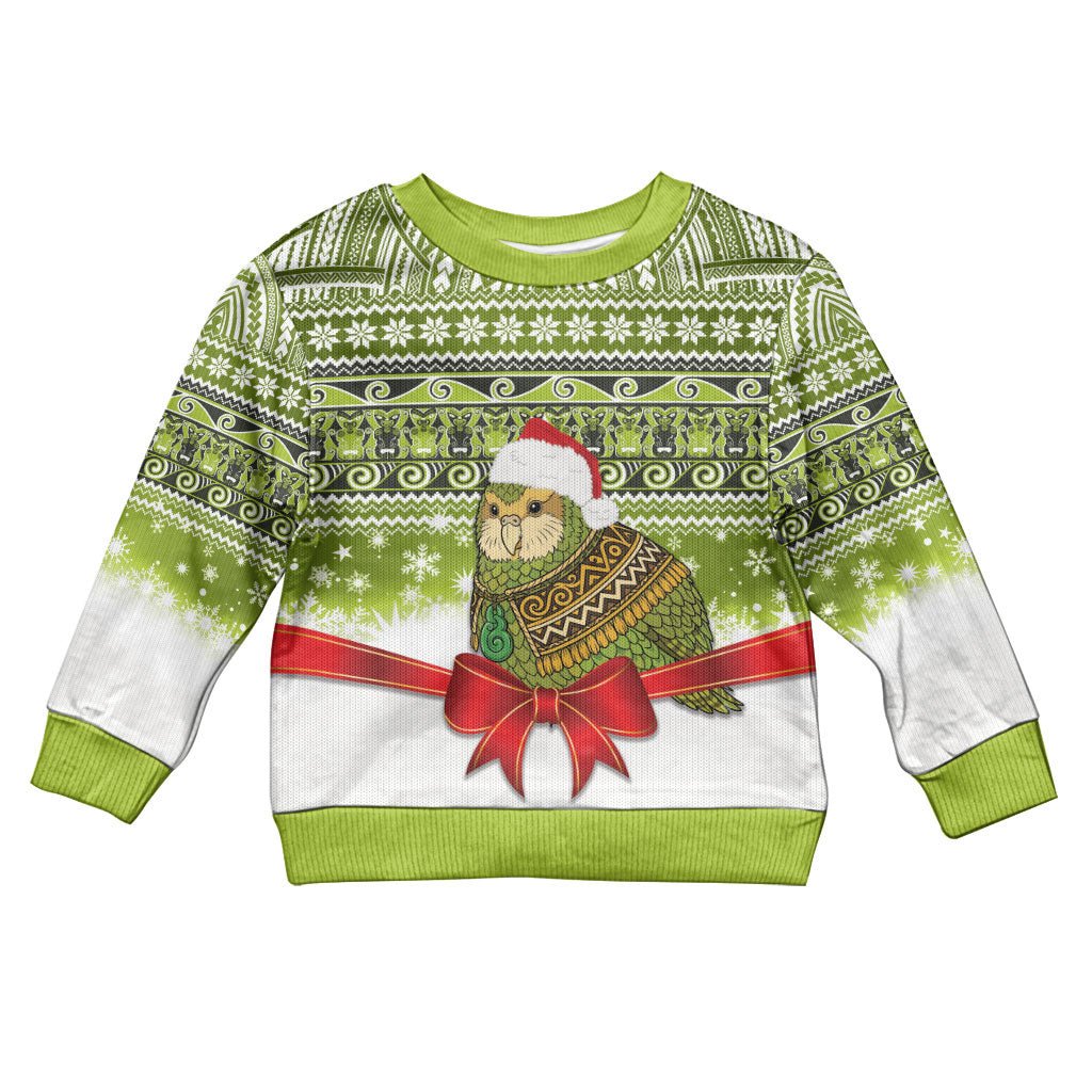 New Zealand Kakapo Christmas Kid Ugly Christmas Sweater Maori Inspired Knitted Patterns