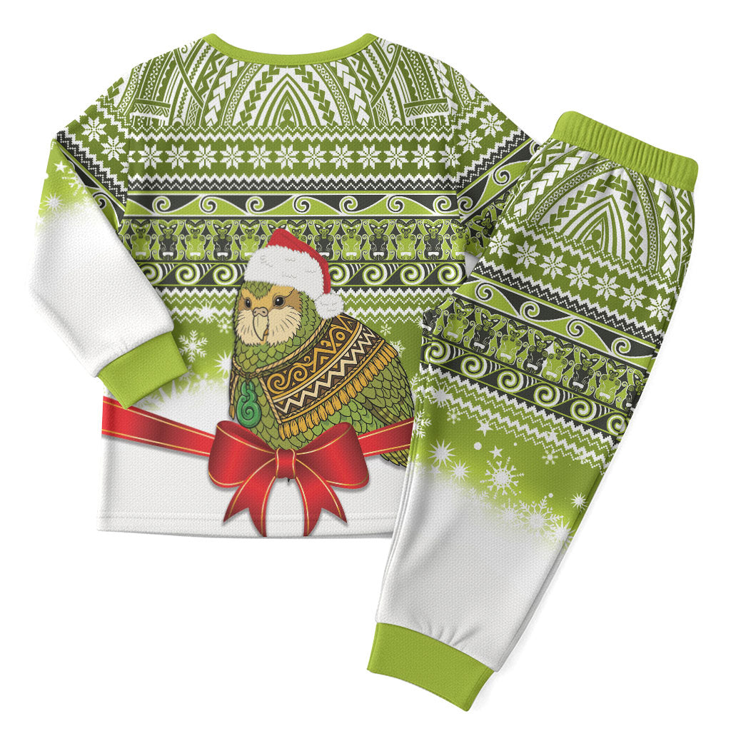 New Zealand Kakapo Christmas Pajama Set Maori Inspired Knitted Patterns LT9 - Polynesian Pride