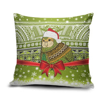 New Zealand Kakapo Christmas Pillow Cover Maori Inspired Knitted Patterns LT9 Green - Polynesian Pride