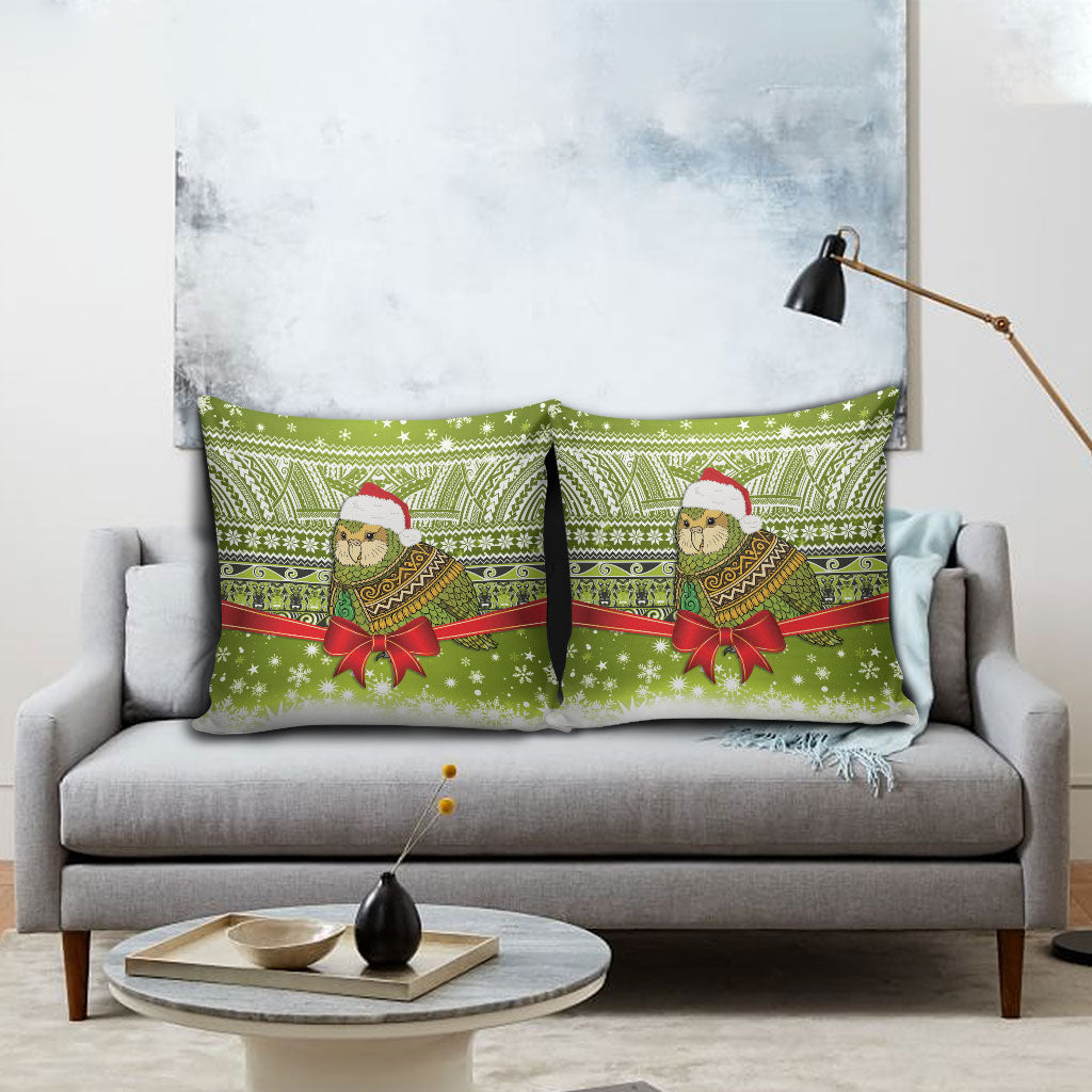New Zealand Kakapo Christmas Pillow Cover Maori Inspired Knitted Patterns LT9 - Polynesian Pride