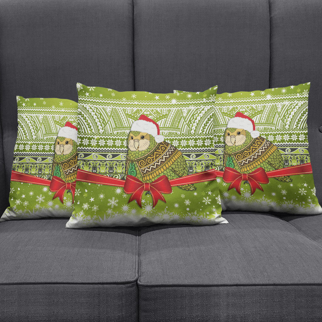 New Zealand Kakapo Christmas Pillow Cover Maori Inspired Knitted Patterns LT9 - Polynesian Pride