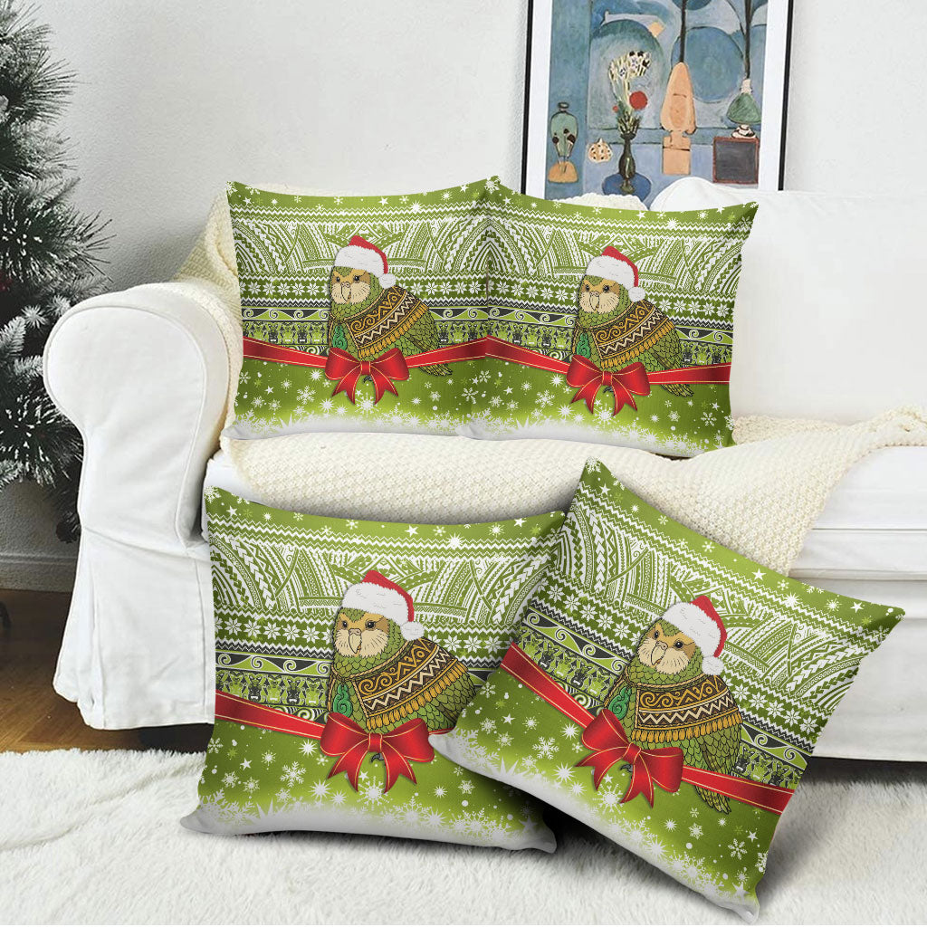 New Zealand Kakapo Christmas Pillow Cover Maori Inspired Knitted Patterns LT9 - Polynesian Pride