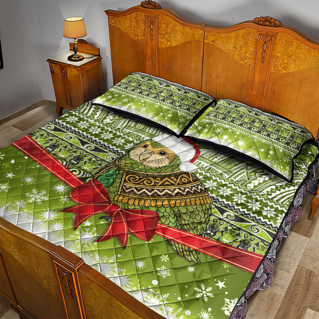 New Zealand Kakapo Christmas Quilt Bed Set Maori Inspired Knitted Patterns LT9 - Polynesian Pride