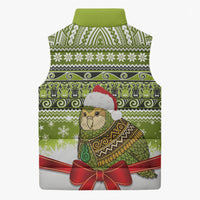 New Zealand Kakapo Christmas Sleeveless Puffer Jacket Maori Inspired Knitted Patterns LT9 - Polynesian Pride