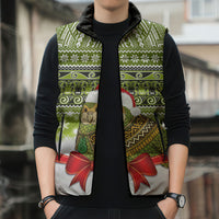 New Zealand Kakapo Christmas Sleeveless Puffer Jacket Maori Inspired Knitted Patterns LT9 - Polynesian Pride