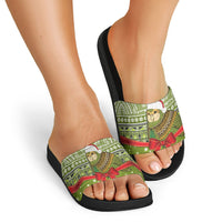 New Zealand Kakapo Christmas Slide Sandals Maori Inspired Knitted Patterns LT9 - Polynesian Pride