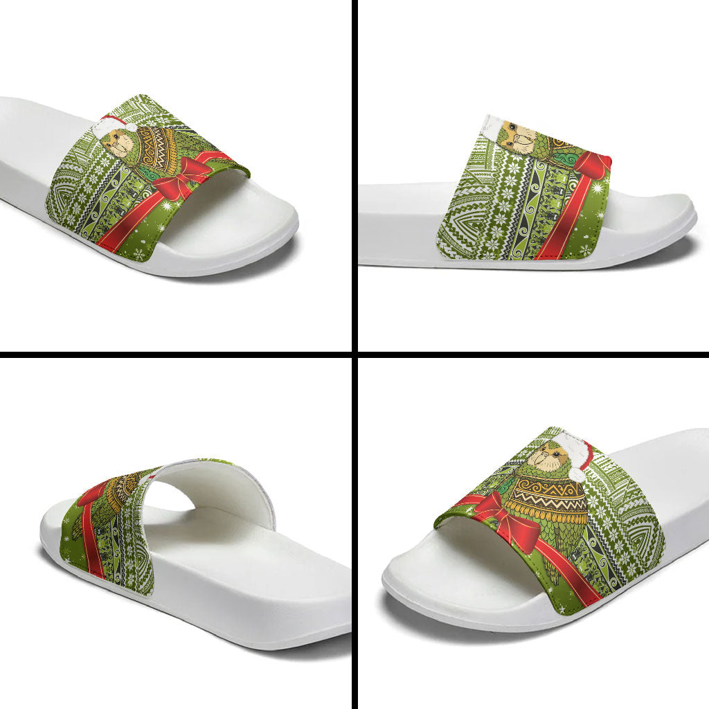 New Zealand Kakapo Christmas Slide Sandals Maori Inspired Knitted Patterns LT9 - Polynesian Pride