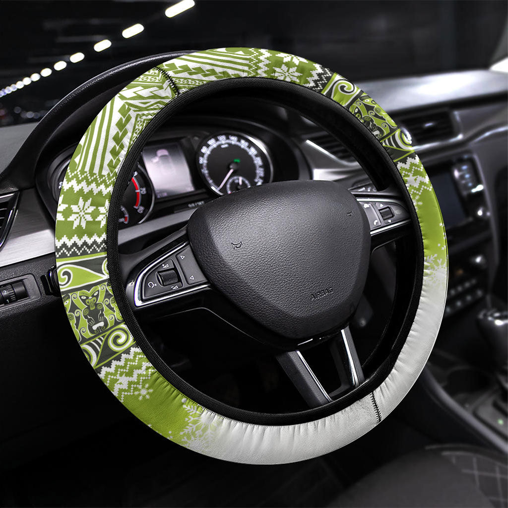 New Zealand Kakapo Christmas Steering Wheel Cover Maori Inspired Knitted Patterns