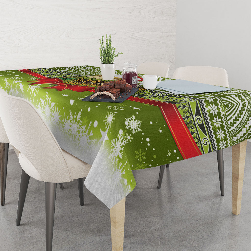 New Zealand Kakapo Christmas Tablecloth Maori Inspired Knitted Patterns LT9 - Polynesian Pride