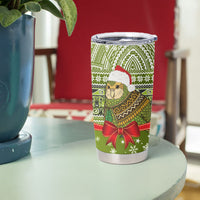 New Zealand Kakapo Christmas Tumbler Cup Maori Inspired Knitted Patterns LT9 - Polynesian Pride