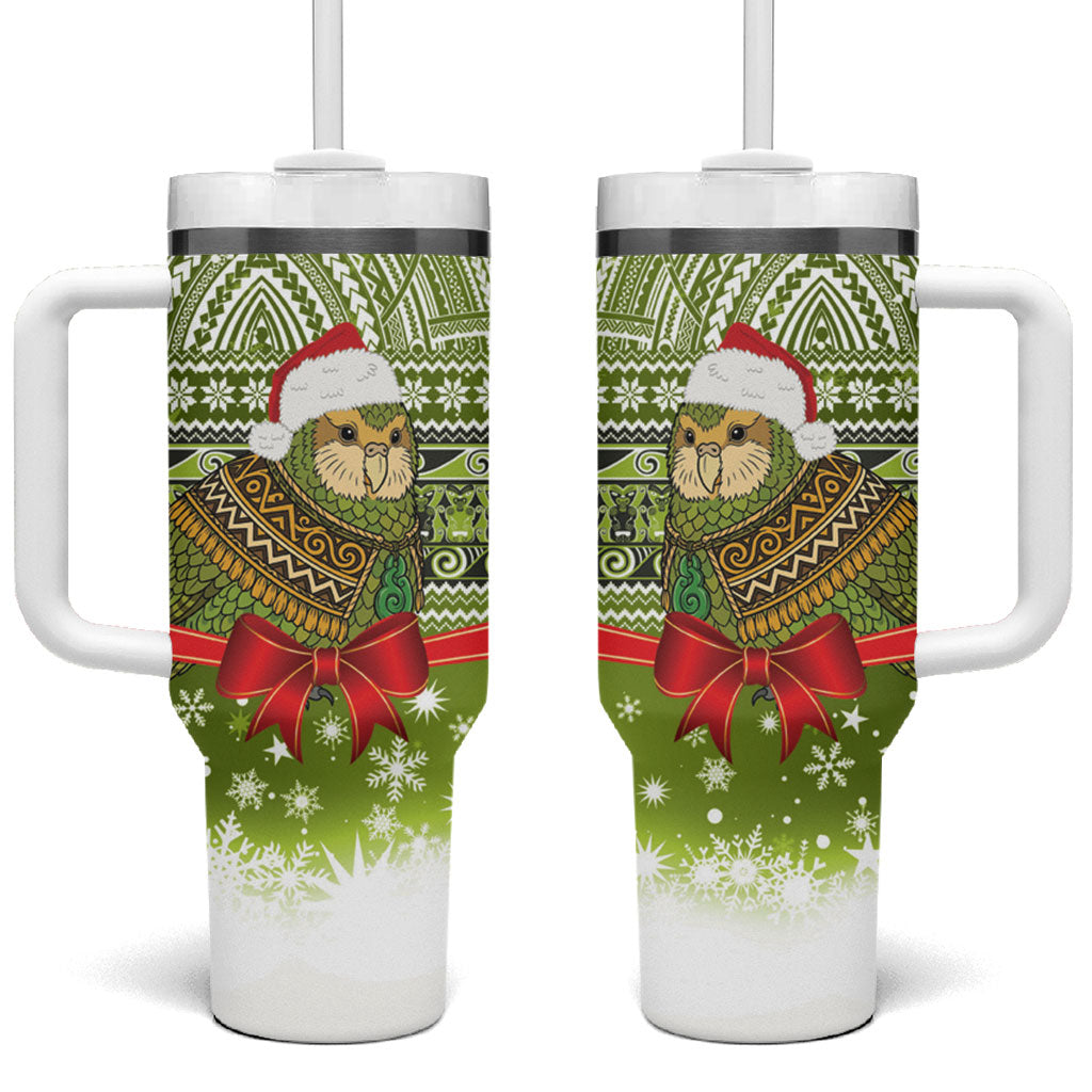 New Zealand Kakapo Christmas Tumbler With Handle Maori Inspired Knitted Patterns