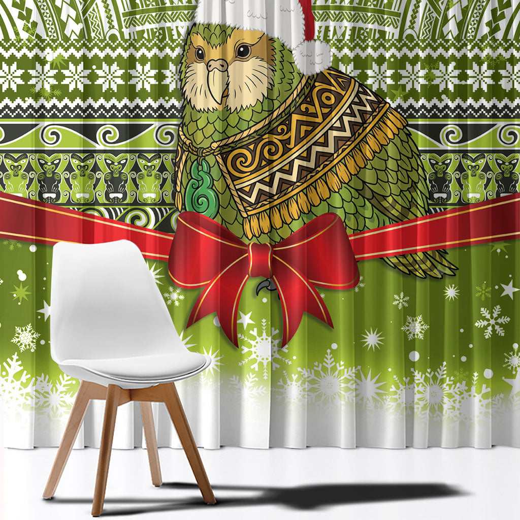 New Zealand Kakapo Christmas Window Curtain Maori Inspired Knitted Patterns LT9 - Polynesian Pride