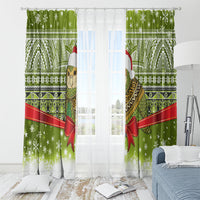New Zealand Kakapo Christmas Window Curtain Maori Inspired Knitted Patterns LT9 - Polynesian Pride