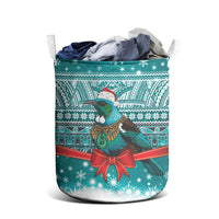 New Zealand Tui Bird Christmas Laundry Basket Maori Inspired Knitted Patterns LT9 - Polynesian Pride