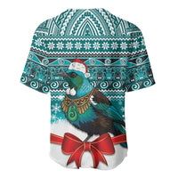 New Zealand Tui Bird Christmas Baseball Jersey Maori Inspired Knitted Patterns LT9 - Polynesian Pride