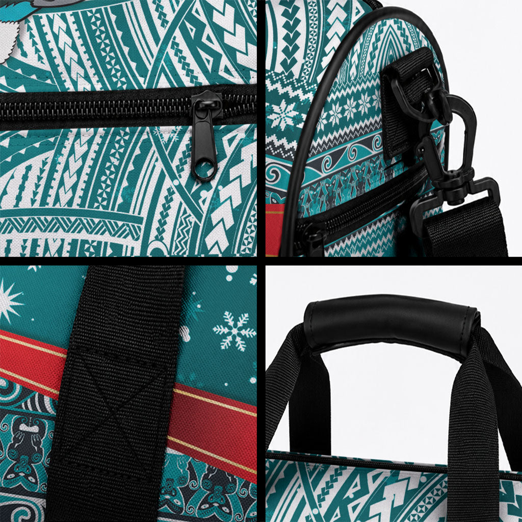New Zealand Tui Bird Christmas Duffle Bag Maori Inspired Knitted Patterns LT9 - Polynesian Pride