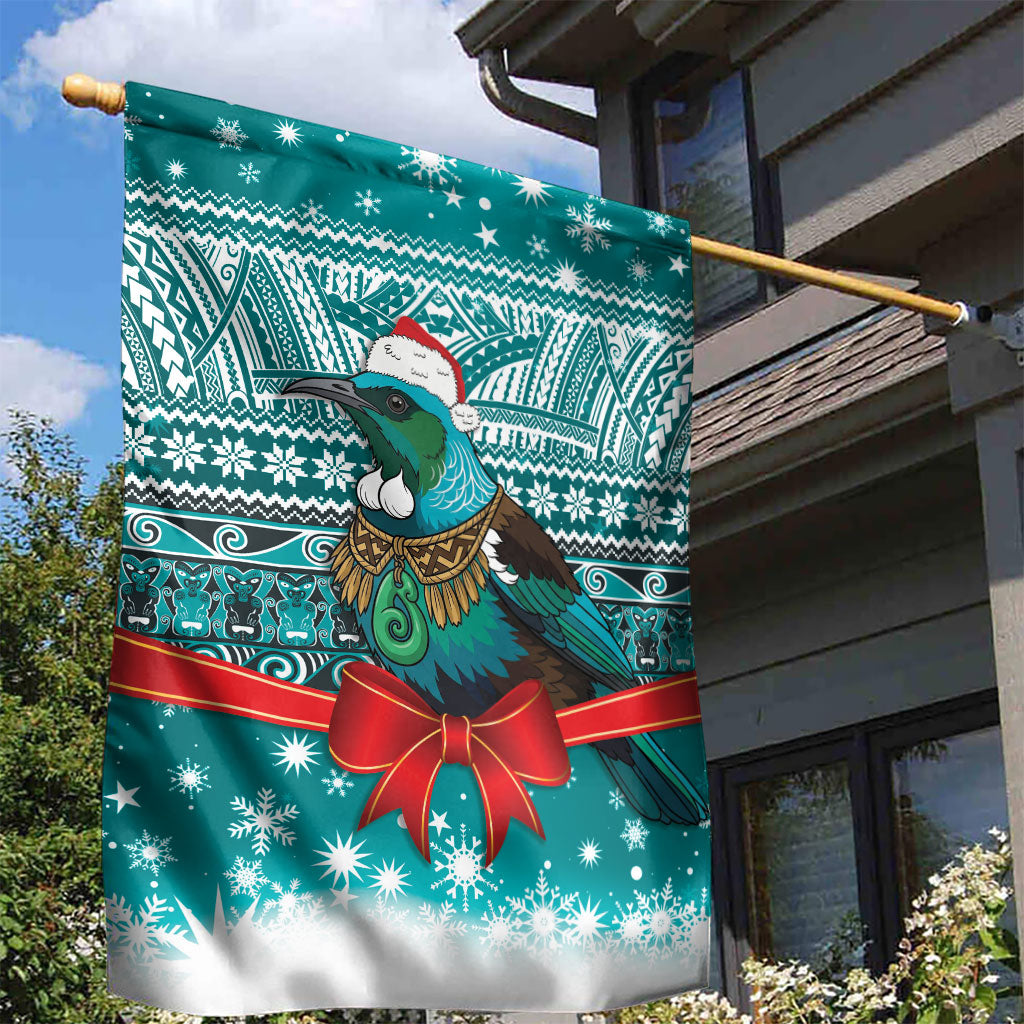 New Zealand Tui Bird Christmas Garden Flag Maori Inspired Knitted Patterns LT9 - Polynesian Pride